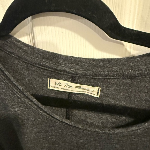 We The Free Dark Gray Ruched Long Sleeve Top - Picture 3 of 3